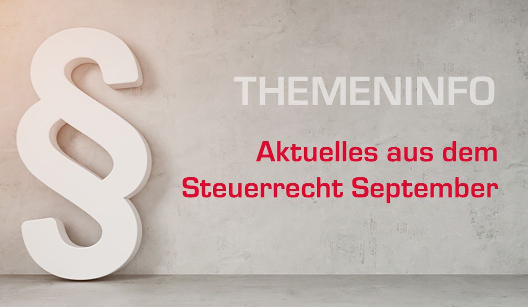 WiStO wichtige Informationen aus dem Steuerrecht für September 2026